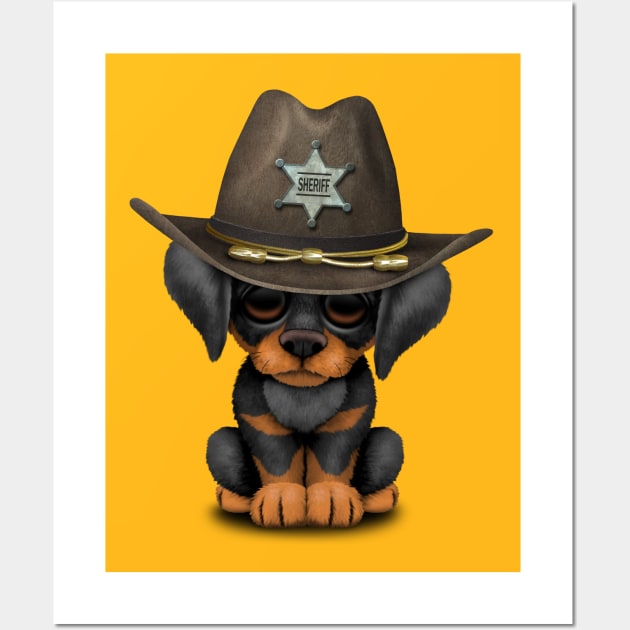 Cute Doberman Puppy Dog Sheriff Doberman Posters and Art